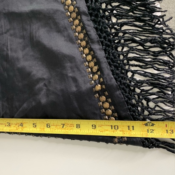 Nalini Black Silk Tie Around Top W/ Medal Embellishments One Size - Picture 14 of 14